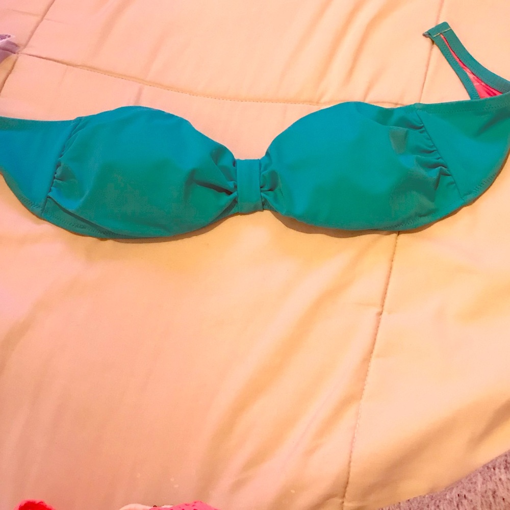 PINK turquoise bikini top